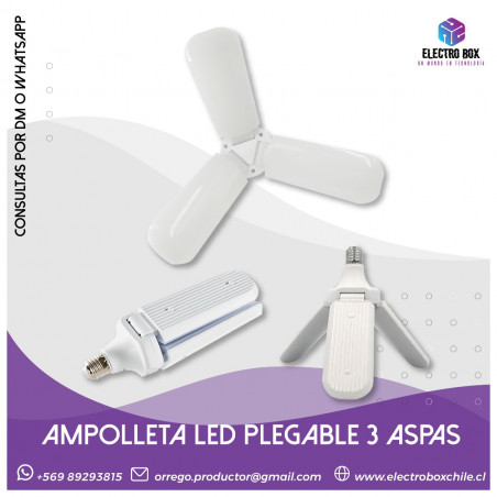 Ampolleta Led 3 aspas 45w Angulo Ajustable Gran Iluminación muy bajo consumo luz blanca