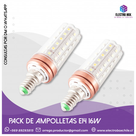 Pack 2 Ampolletas Led 16 Watts.