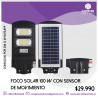 Foco Led Solar 100W + Soporte Poste 50cm + Pernos de anclaje